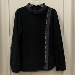 Women’s Ski-Doo Elegant Black Fleece Sweatshirt with Stripe Accent